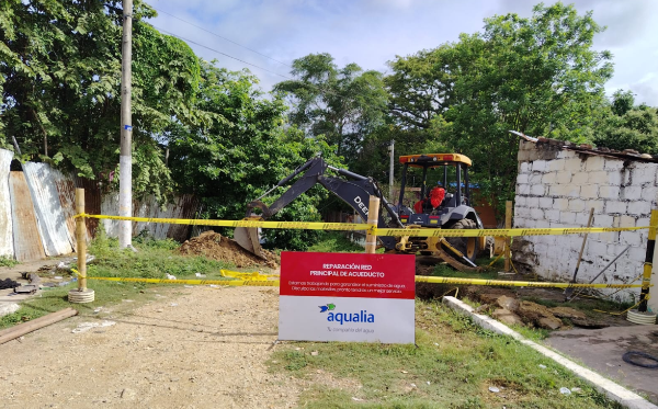 Aqualia atendió de manera inmediata fuga en red principal de acueducto y reparación de avería en red principal de alcantarillado en Flandes